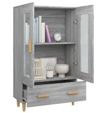 VidaXL Hoge kast 70x31x115 cm bewerkt hout grijs sonoma eikenkleurig