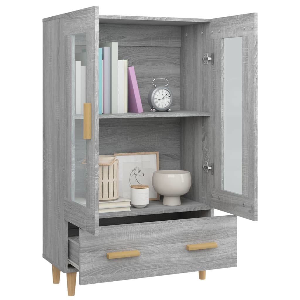 VidaXL Hoge kast 70x31x115 cm bewerkt hout grijs sonoma eikenkleurig