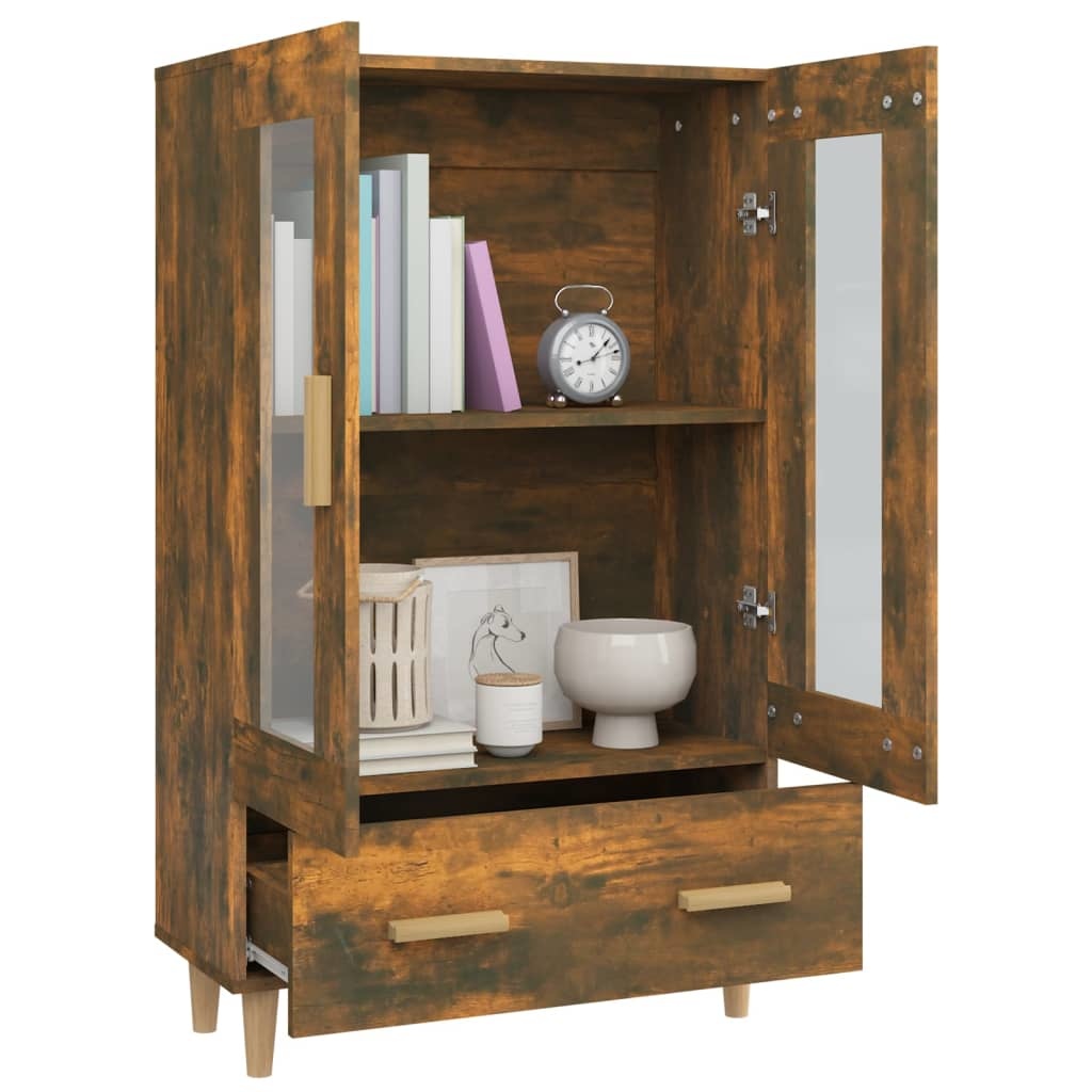VidaXL Hoge kast 70x31x115 cm bewerkt hout gerookt eikenkleurig