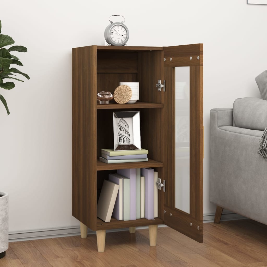VidaXL Dressoir 34,5x34x90 cm bewerkt hout bruineikenkleurig