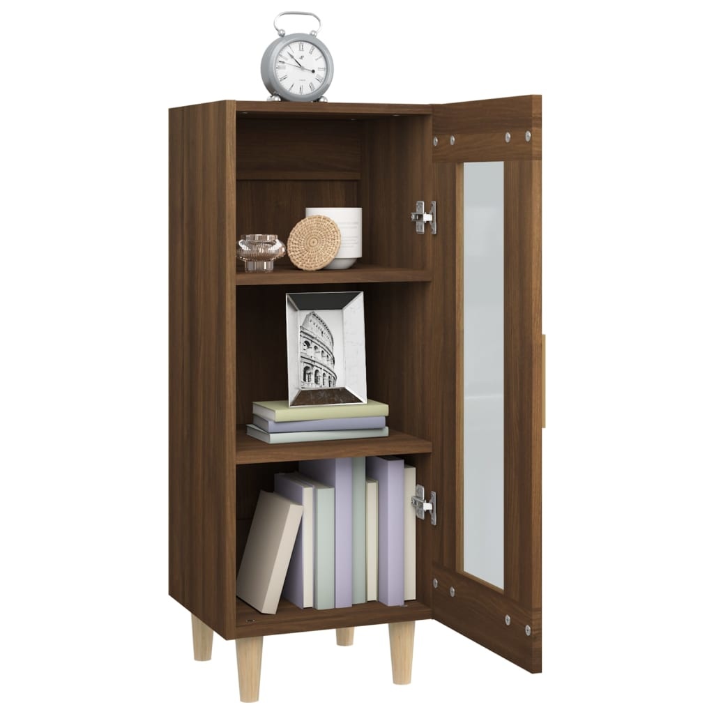 VidaXL Dressoir 34,5x34x90 cm bewerkt hout bruineikenkleurig