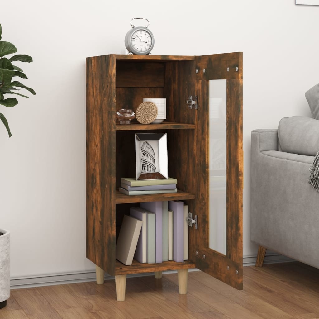 VidaXL Dressoir 34,5x34x90 cm bewerkt hout gerookt eikenkleurig