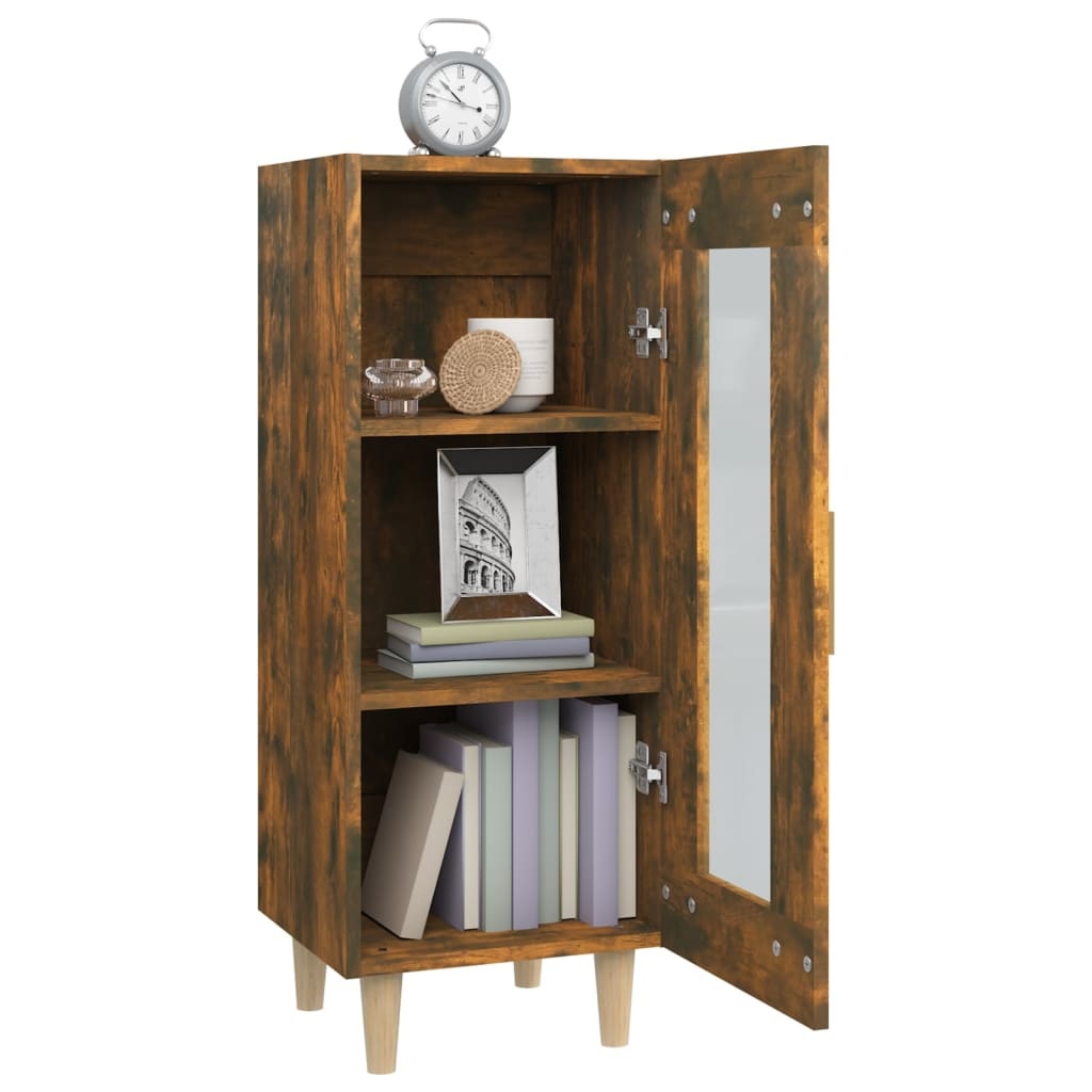 VidaXL Dressoir 34,5x34x90 cm bewerkt hout gerookt eikenkleurig