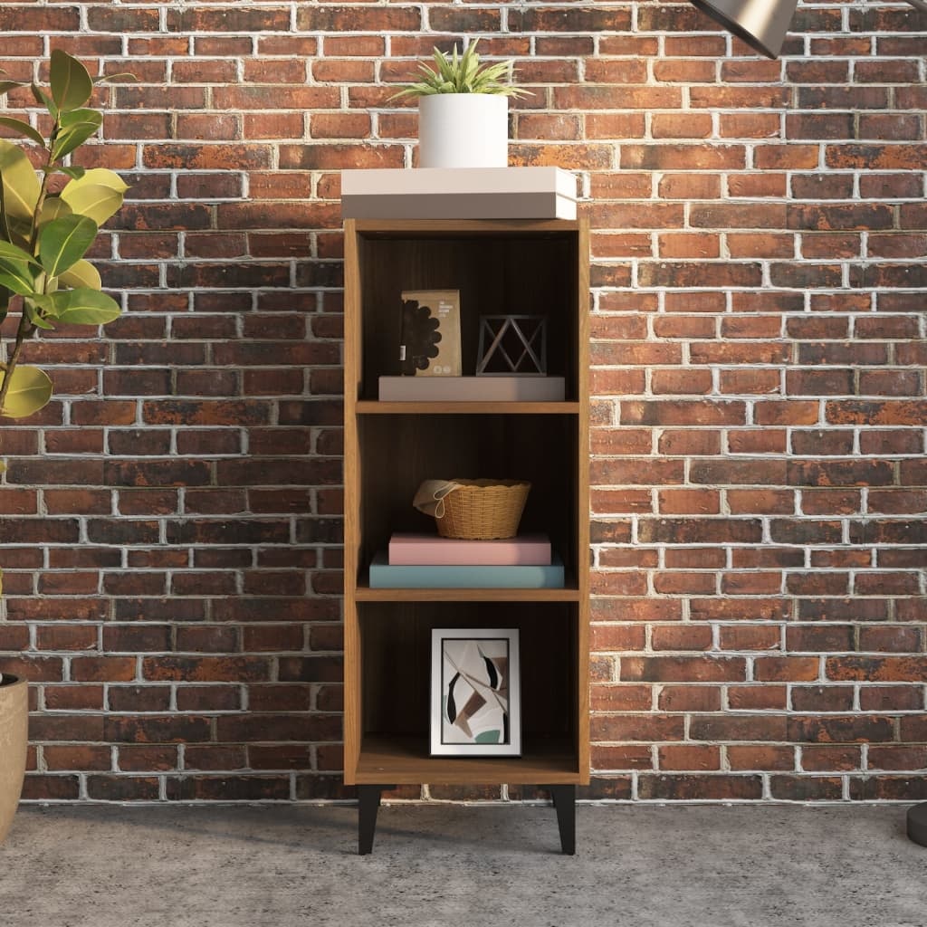VidaXL Dressoir 34,5x32,5x90 cm bewerkt hout bruineikenkleurig