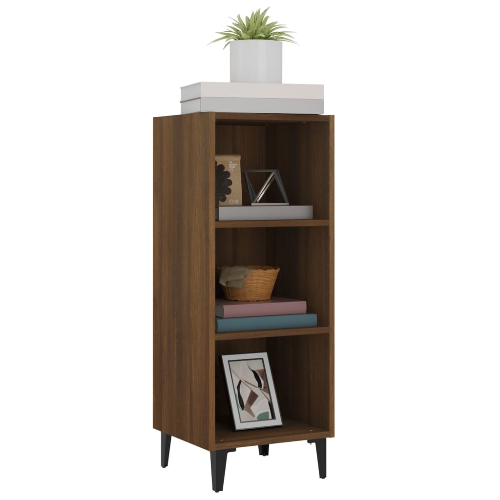 VidaXL Dressoir 34,5x32,5x90 cm bewerkt hout bruineikenkleurig