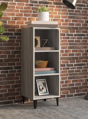 VidaXL Dressoir 34,5x32,5x90 cm bewerkt hout grijs sonoma eikenkleurig