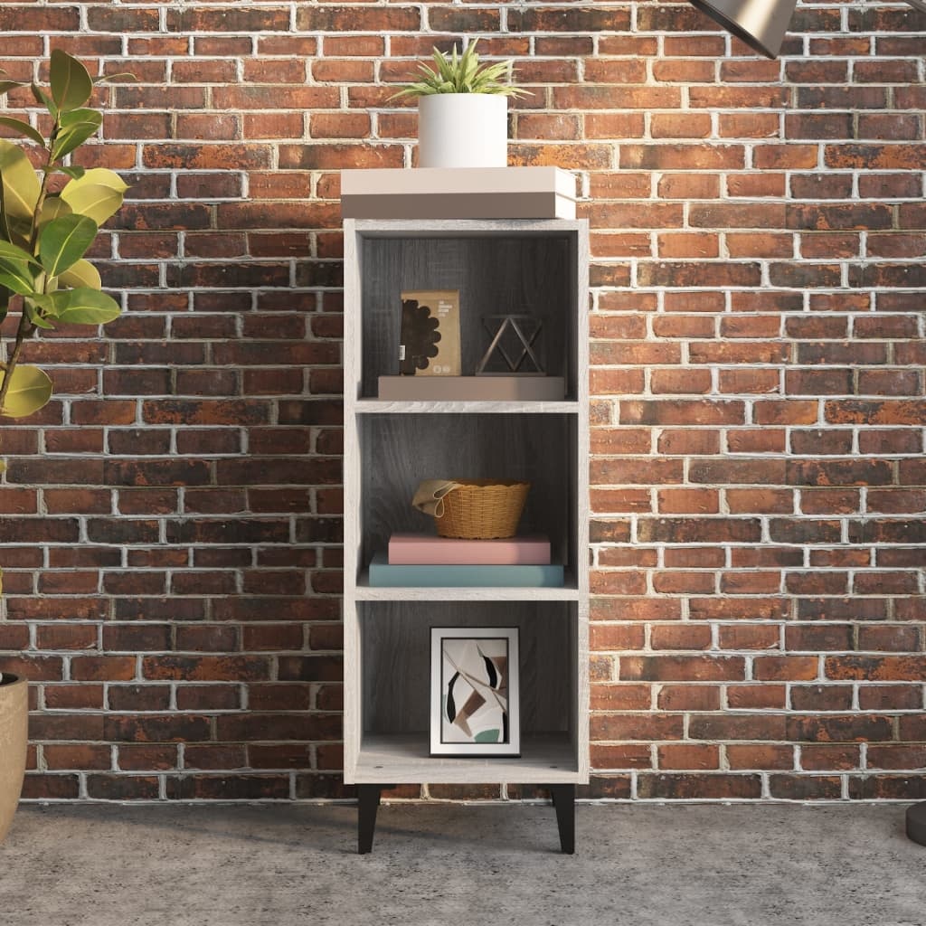 VidaXL Dressoir 34,5x32,5x90 cm bewerkt hout grijs sonoma eikenkleurig