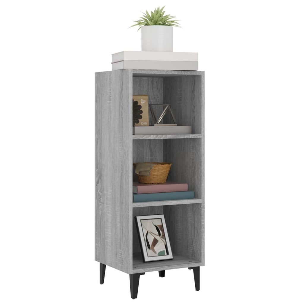 VidaXL Dressoir 34,5x32,5x90 cm bewerkt hout grijs sonoma eikenkleurig