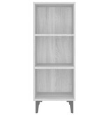 VidaXL Dressoir 34,5x32,5x90 cm bewerkt hout grijs sonoma eikenkleurig