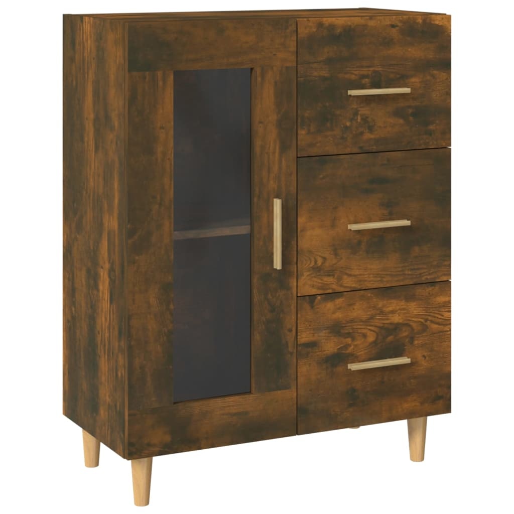 VidaXL Dressoir 69,5x34x90 cm bewerkt hout gerookt eikenkleurig