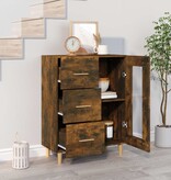 VidaXL Dressoir 69,5x34x90 cm bewerkt hout gerookt eikenkleurig