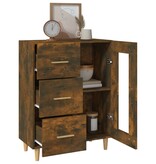 VidaXL Dressoir 69,5x34x90 cm bewerkt hout gerookt eikenkleurig