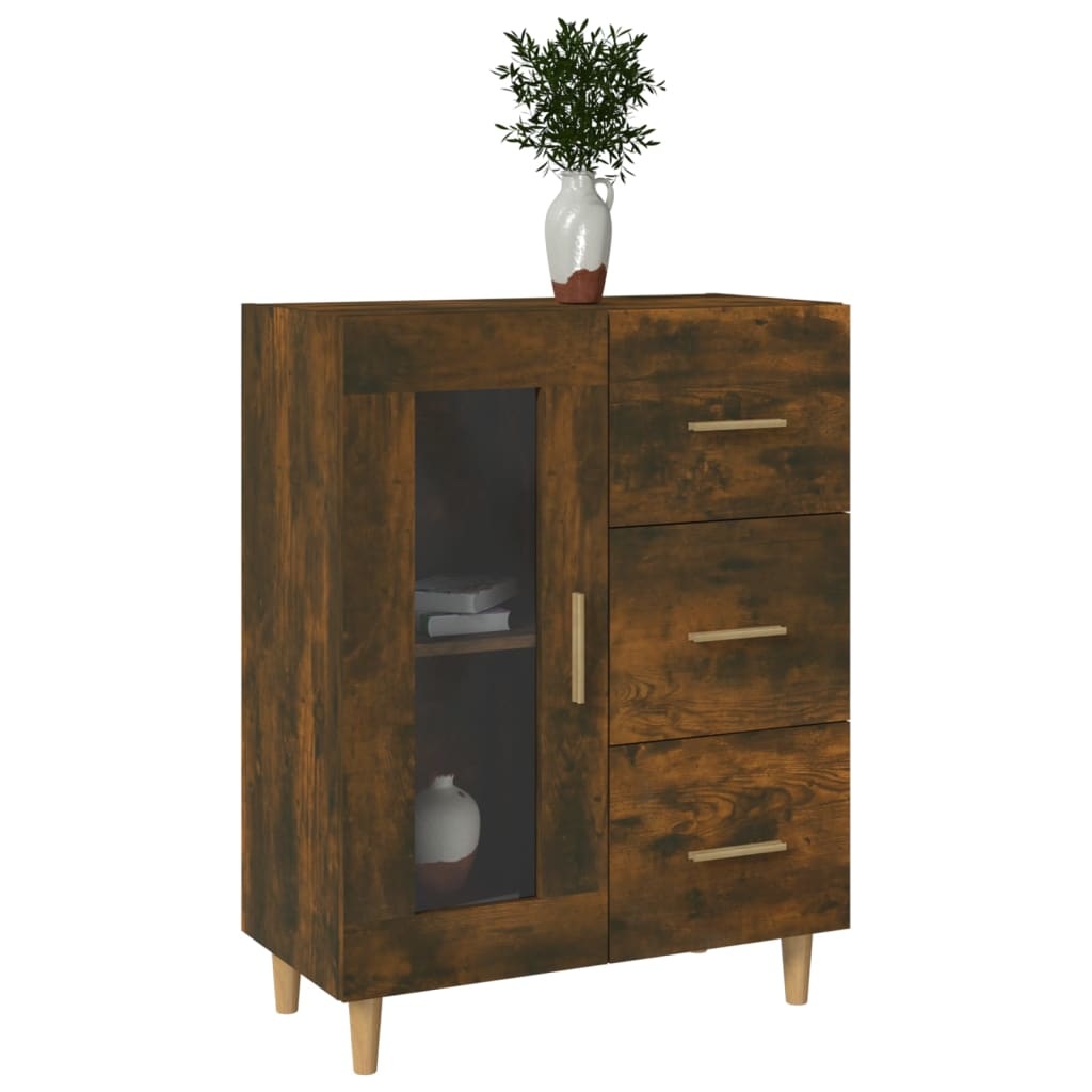 VidaXL Dressoir 69,5x34x90 cm bewerkt hout gerookt eikenkleurig