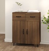 VidaXL Dressoir 69,5x34x90 cm bewerkt hout bruineikenkleurig