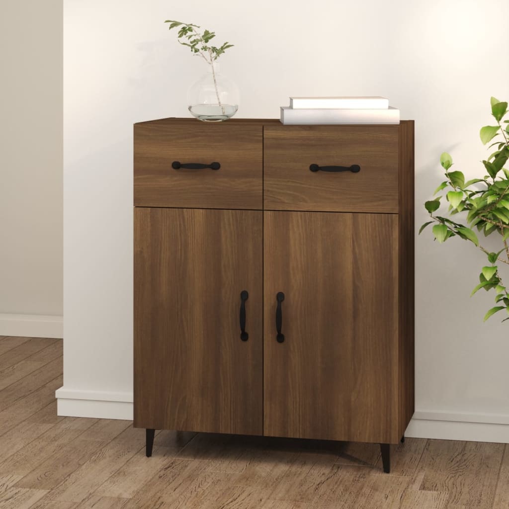 VidaXL Dressoir 69,5x34x90 cm bewerkt hout bruineikenkleurig