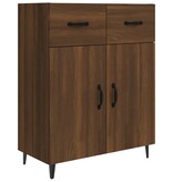 VidaXL Dressoir 69,5x34x90 cm bewerkt hout bruineikenkleurig