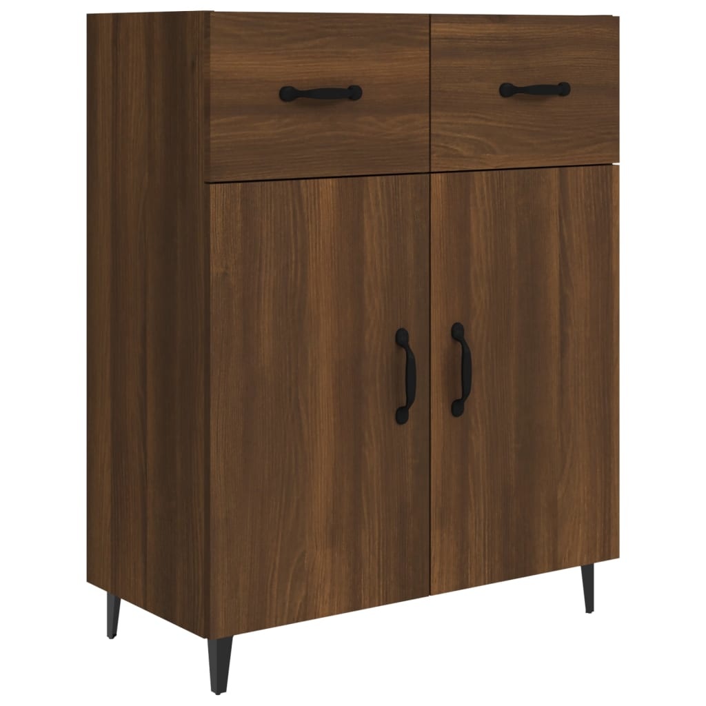 VidaXL Dressoir 69,5x34x90 cm bewerkt hout bruineikenkleurig