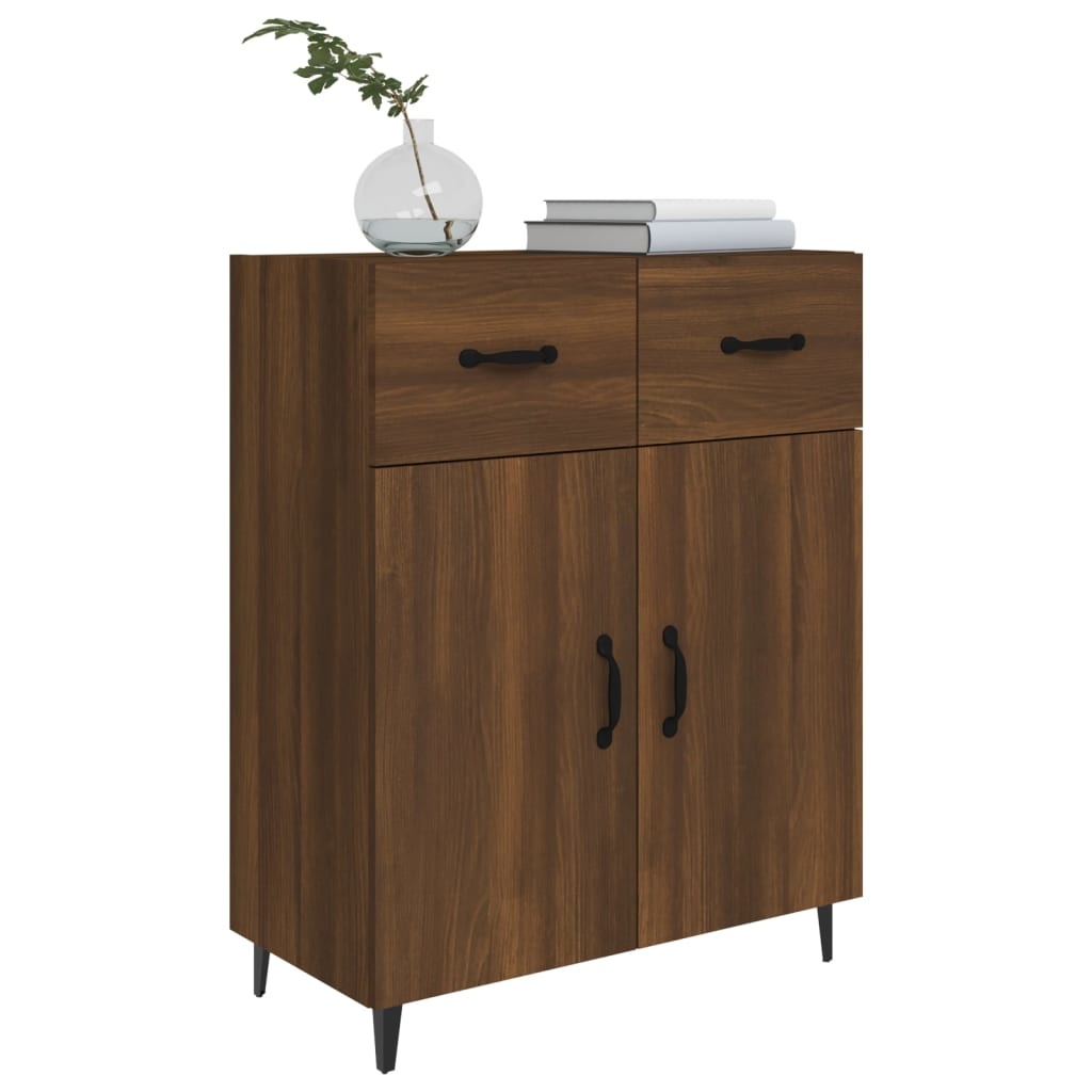 VidaXL Dressoir 69,5x34x90 cm bewerkt hout bruineikenkleurig