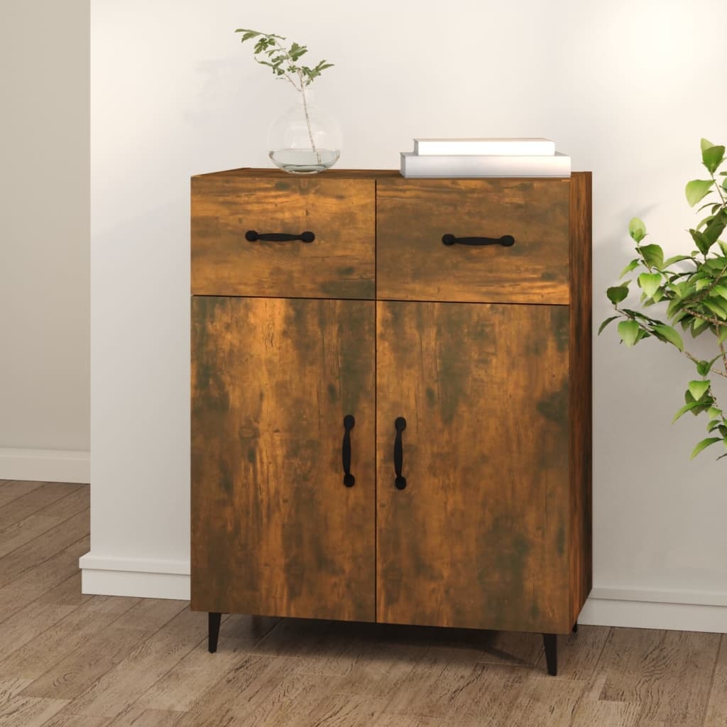 VidaXL Dressoir 69,5x34x90 cm bewerkt hout gerookt eikenkleurig