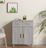 VidaXL Dressoir 69,5x34x89 cm bewerkt hout grijs sonoma eikenkleurig