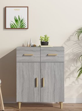 VidaXL Dressoir 69,5x34x89 cm bewerkt hout grijs sonoma eikenkleurig
