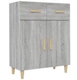 VidaXL Dressoir 69,5x34x89 cm bewerkt hout grijs sonoma eikenkleurig