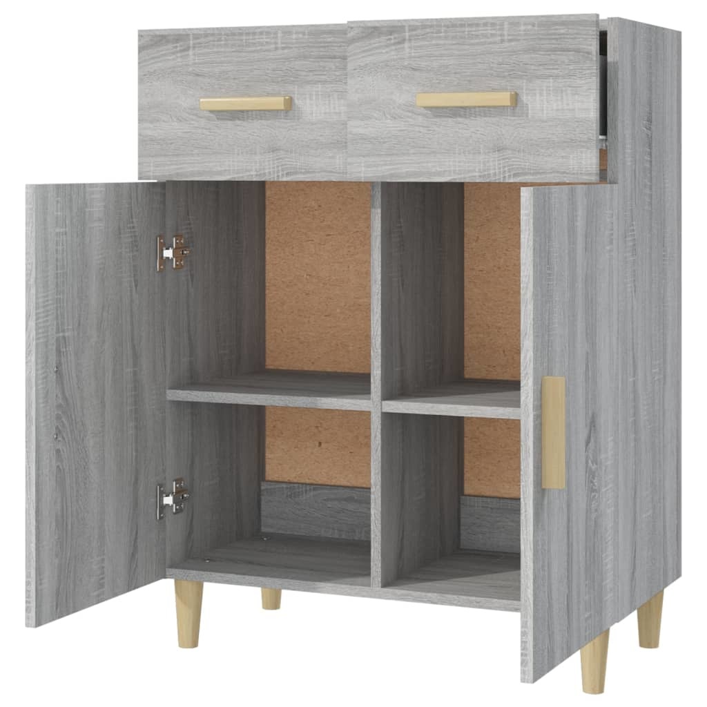 VidaXL Dressoir 69,5x34x89 cm bewerkt hout grijs sonoma eikenkleurig