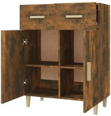 VidaXL Dressoir 69,5x34x89 cm bewerkt hout gerookt eikenkleurig