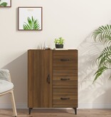 VidaXL Dressoir 69,5x34x90 cm bewerkt hout bruineikenkleurig