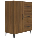 VidaXL Dressoir 69,5x34x90 cm bewerkt hout bruineikenkleurig