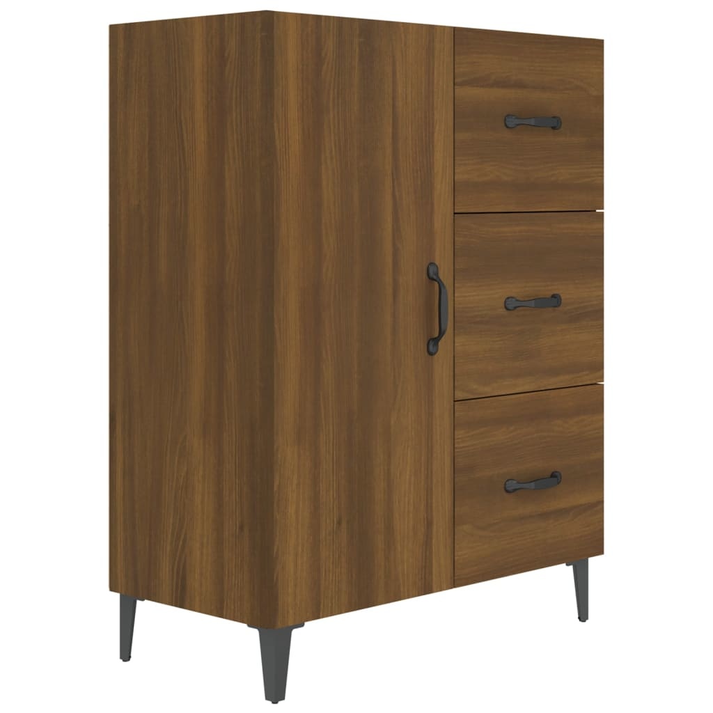 VidaXL Dressoir 69,5x34x90 cm bewerkt hout bruineikenkleurig