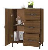VidaXL Dressoir 69,5x34x90 cm bewerkt hout bruineikenkleurig