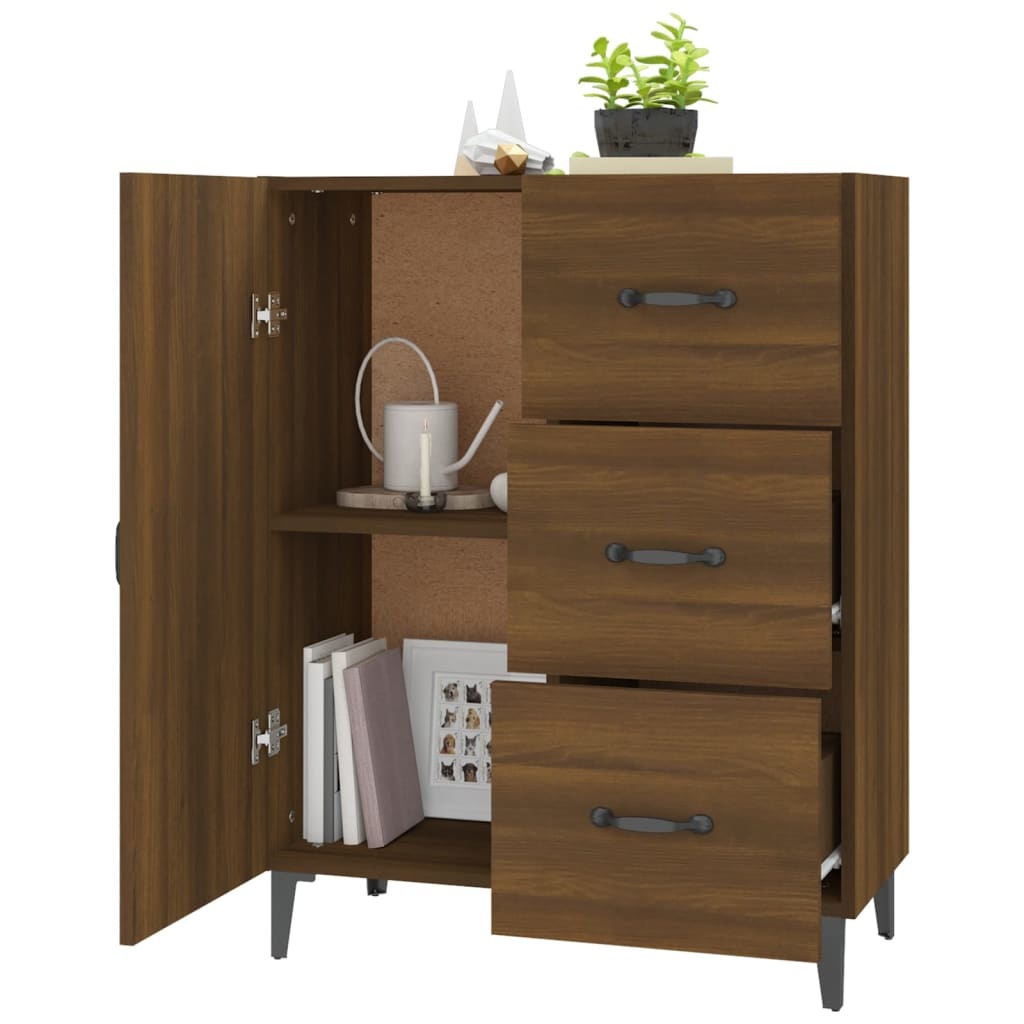 VidaXL Dressoir 69,5x34x90 cm bewerkt hout bruineikenkleurig