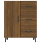 VidaXL Dressoir 69,5x34x90 cm bewerkt hout bruineikenkleurig