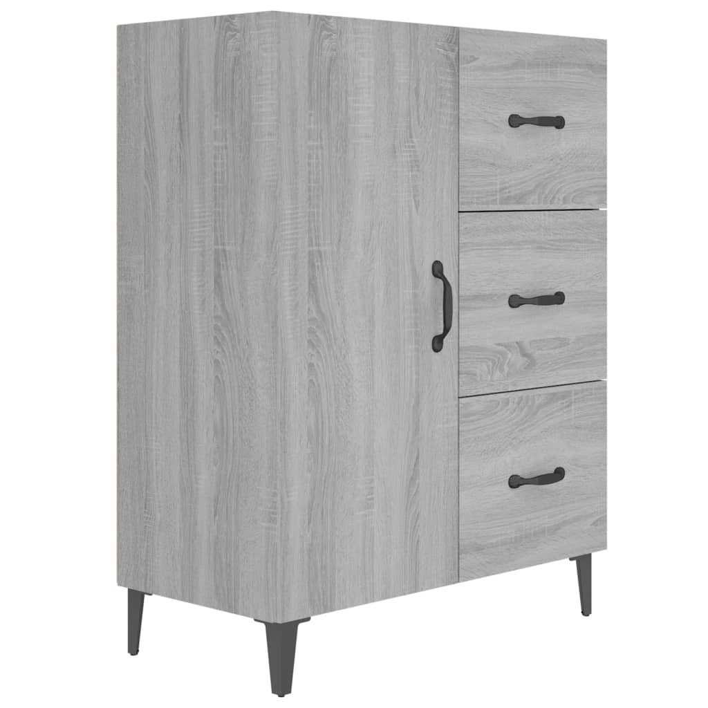 VidaXL Dressoir 69,5x34x90 cm bewerkt hout grijs sonoma eikenkleurig