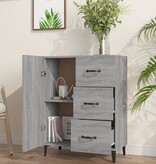 VidaXL Dressoir 69,5x34x90 cm bewerkt hout grijs sonoma eikenkleurig