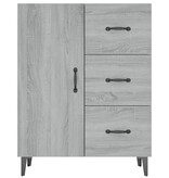 VidaXL Dressoir 69,5x34x90 cm bewerkt hout grijs sonoma eikenkleurig