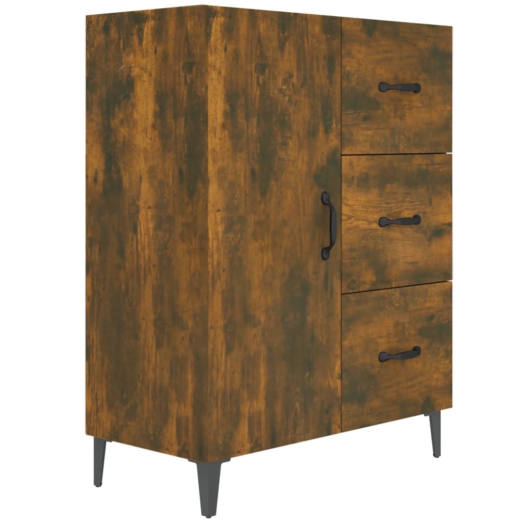 VidaXL Dressoir 69,5x34x90 cm bewerkt hout gerookt eikenkleurig