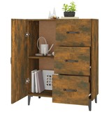 VidaXL Dressoir 69,5x34x90 cm bewerkt hout gerookt eikenkleurig