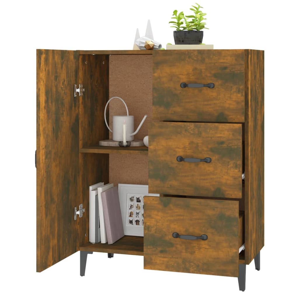 VidaXL Dressoir 69,5x34x90 cm bewerkt hout gerookt eikenkleurig