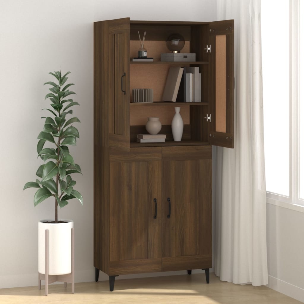VidaXL Dressoir 69,5x34x90 cm bewerkt hout bruineikenkleurig