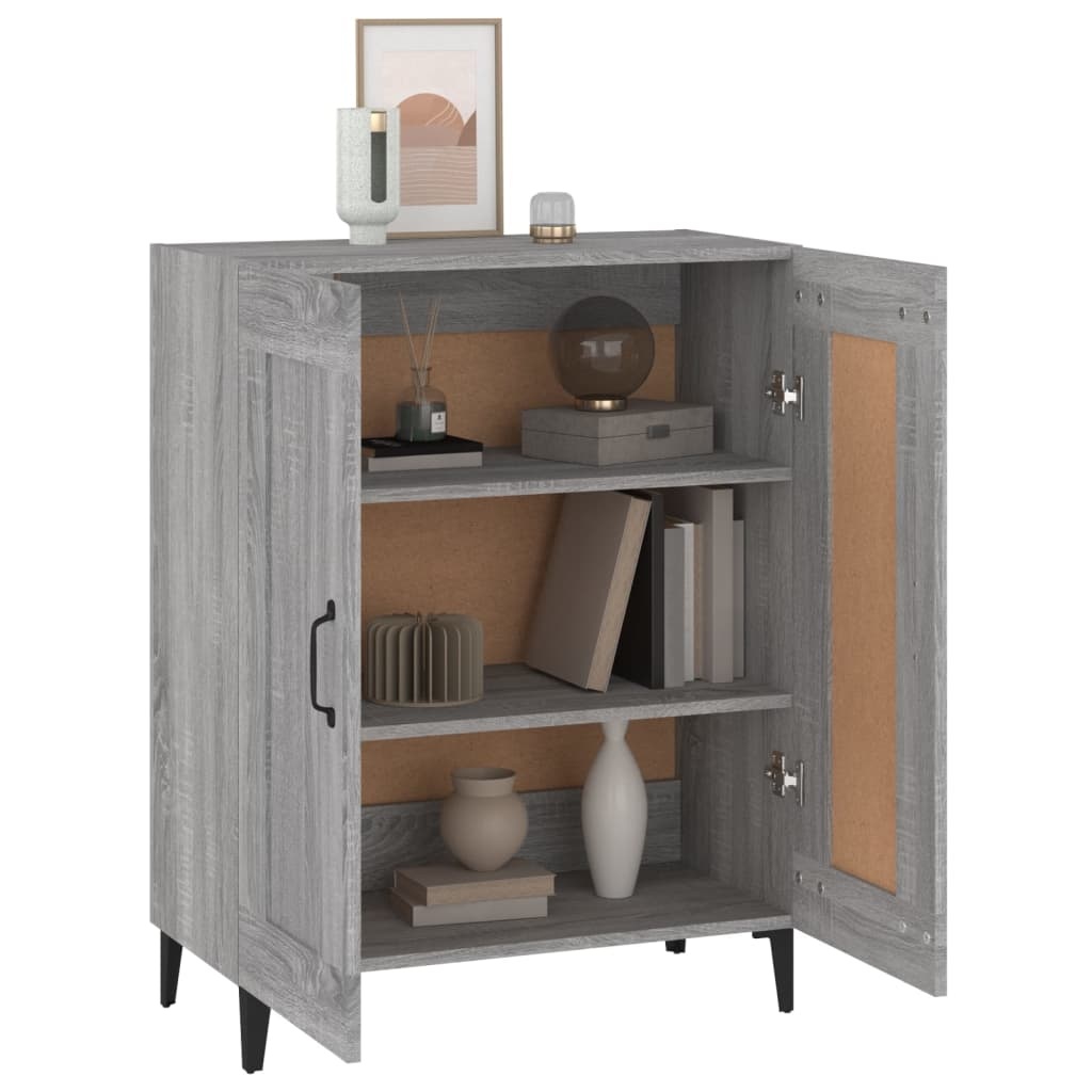VidaXL Dressoir 69,5x34x90 cm bewerkt hout grijs sonoma eikenkleurig