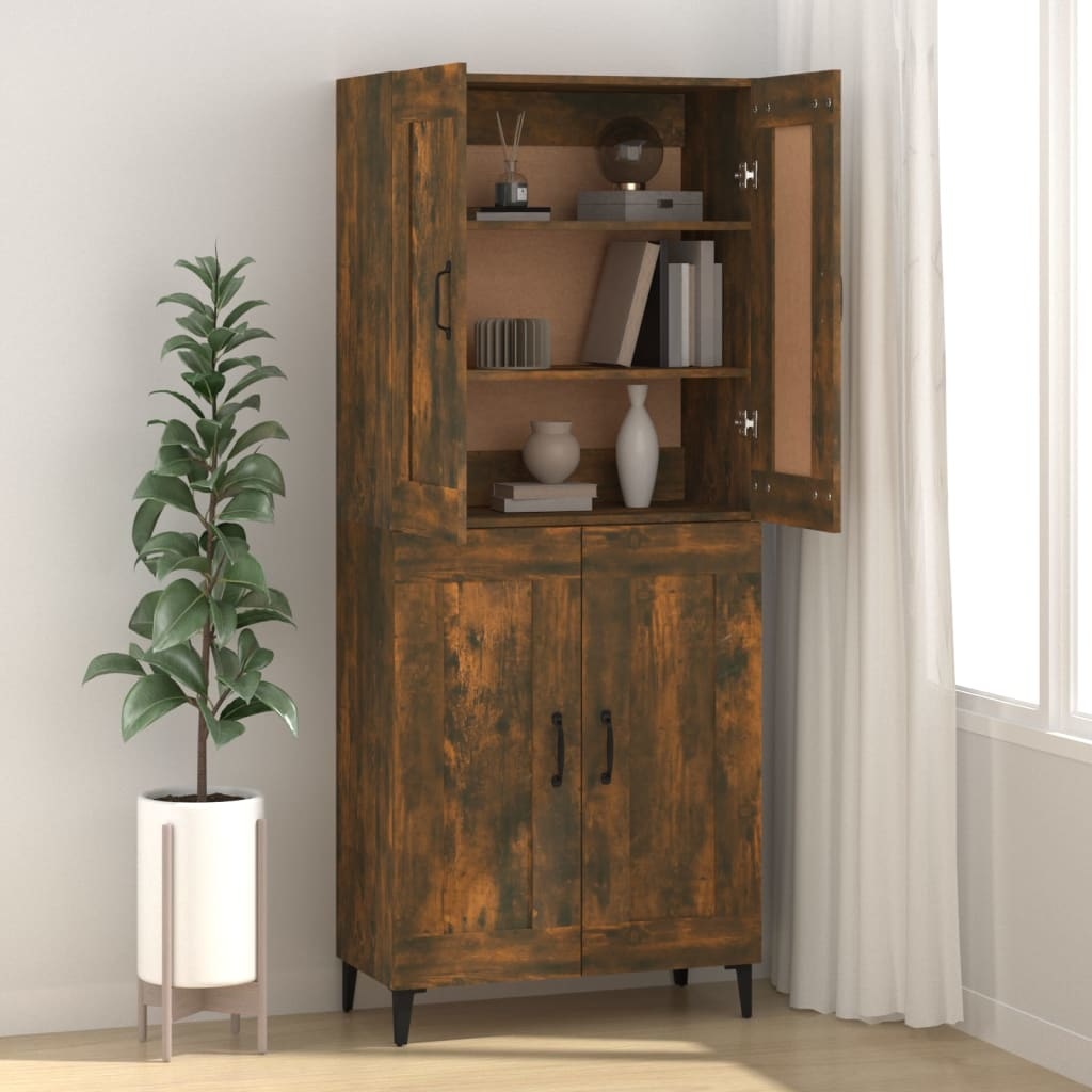 VidaXL Dressoir 69,5x34x90 cm bewerkt hout gerookt eikenkleurig