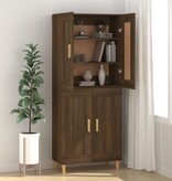 VidaXL Dressoir 69,5x34x90 cm bewerkt hout bruineikenkleurig