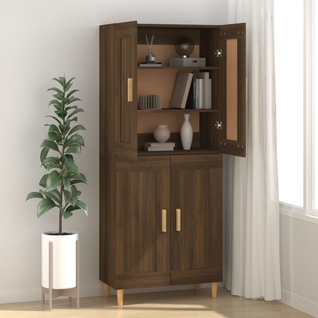 VidaXL Dressoir 69,5x34x90 cm bewerkt hout bruineikenkleurig
