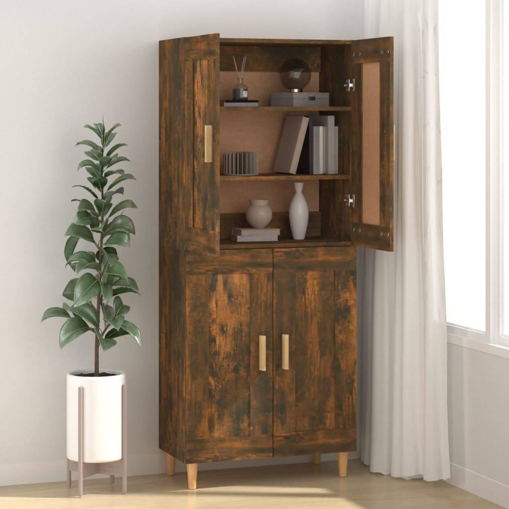 VidaXL Dressoir 69,5x34x90 cm bewerkt hout gerookt eikenkleurig