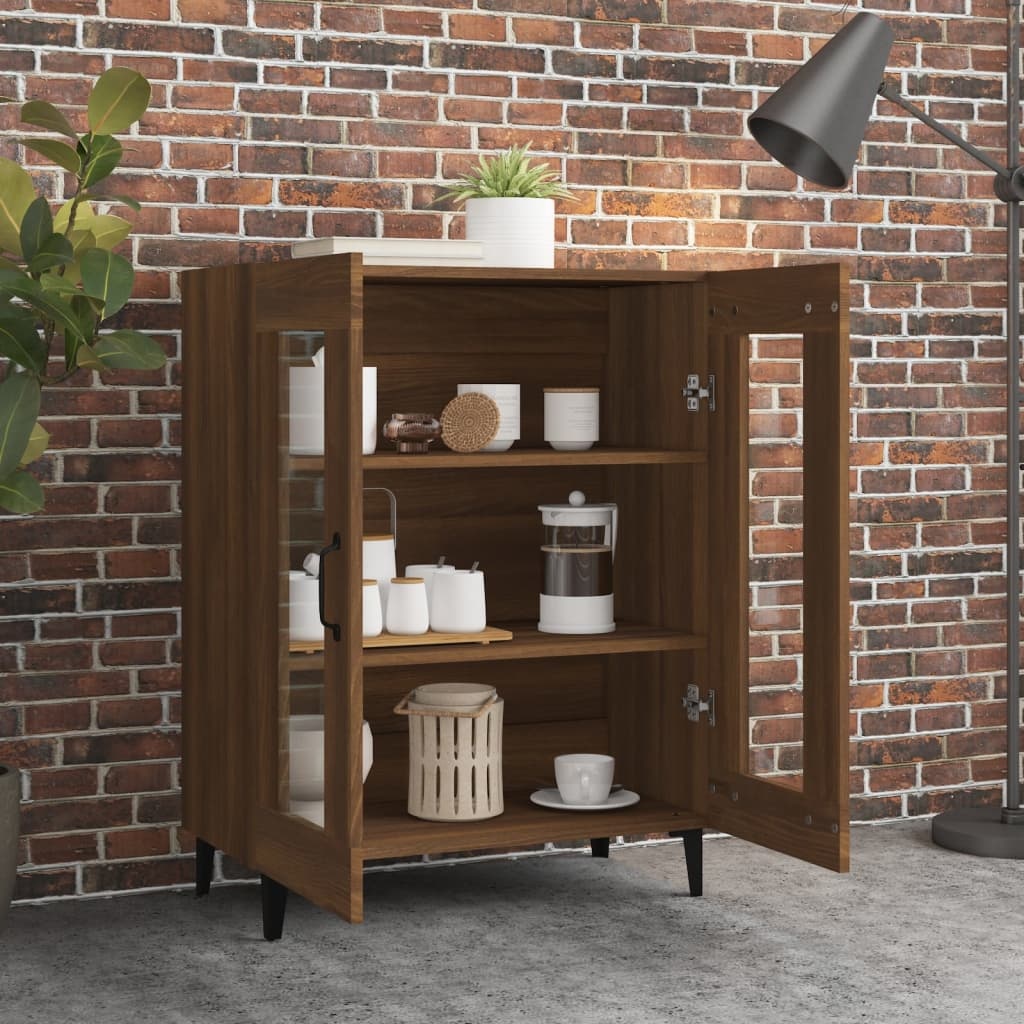 VidaXL Dressoir 69,5x34x90 cm bewerkt hout bruineikenkleurig