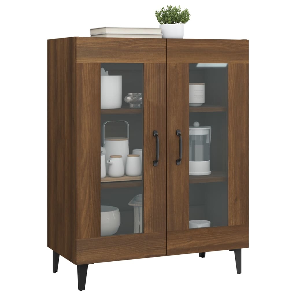 VidaXL Dressoir 69,5x34x90 cm bewerkt hout bruineikenkleurig