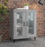 VidaXL Dressoir 69,5x34x90 cm bewerkt hout grijs sonoma eikenkleurig