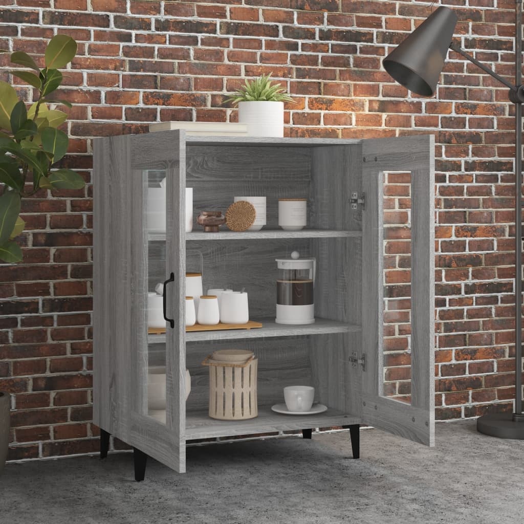 VidaXL Dressoir 69,5x34x90 cm bewerkt hout grijs sonoma eikenkleurig